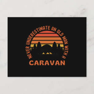 Carte Postale Vieux Homme Avec Caravane Drôle Caravane