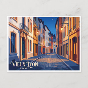 Carte Postale Vieux Lyon la nuit France