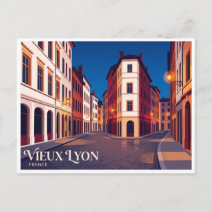 Carte Postale Vieux Lyon la nuit France