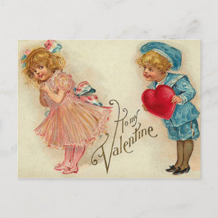 Carte postale - vieux mode valentin jeune garçon c