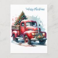 Vieux Noël Vintage Camion rouge