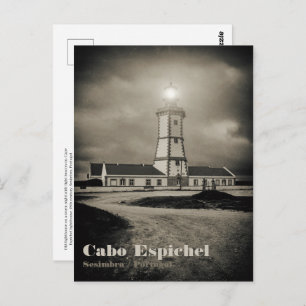 Carte Postale Vieux phare la nuit de la tempête