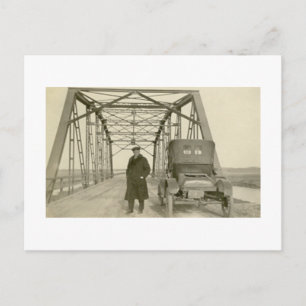 Carte Postale Vieux Photo Homme Avec Voiture