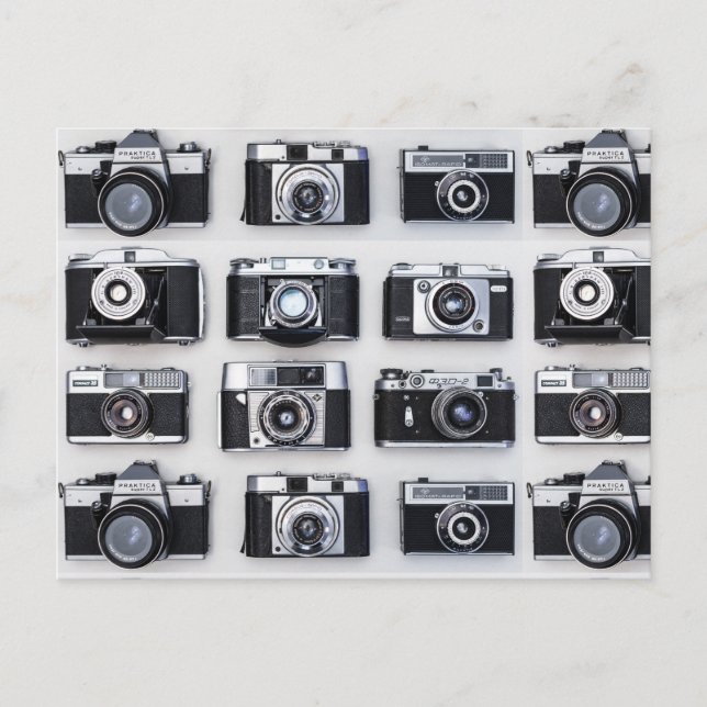 Carte Postale Vieux photographes de collection de caméras rétro (Devant)