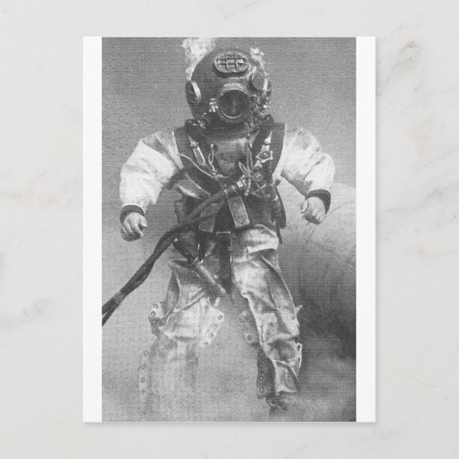 Carte Postale Vieux plongeur école noir et blanc (Devant)