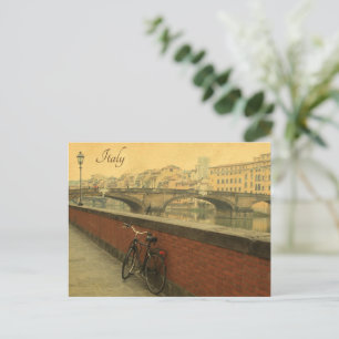 Carte Postale Vieux pont à Florence, Italie. photo vintage Holid