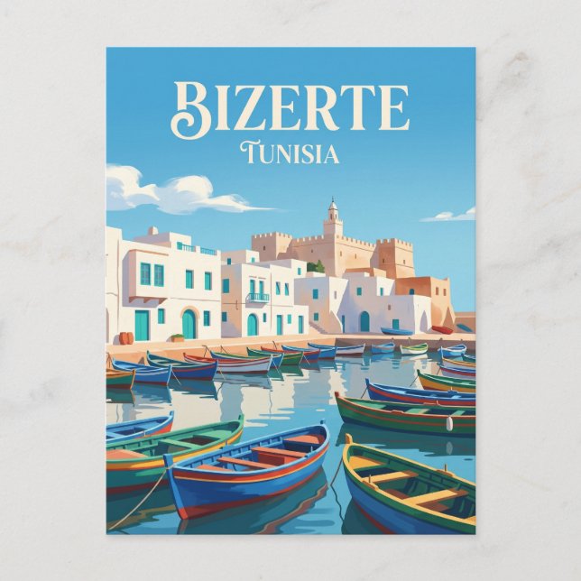 Carte Postale Vieux Port, Bizerte Tunisie (Devant)