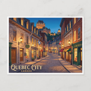 Carte Postale Vieux Québec la nuit Canada