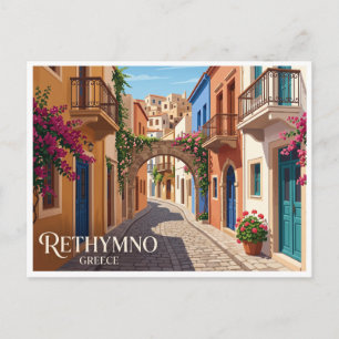 Carte Postale Vieux-Rethymnon en Grèce
