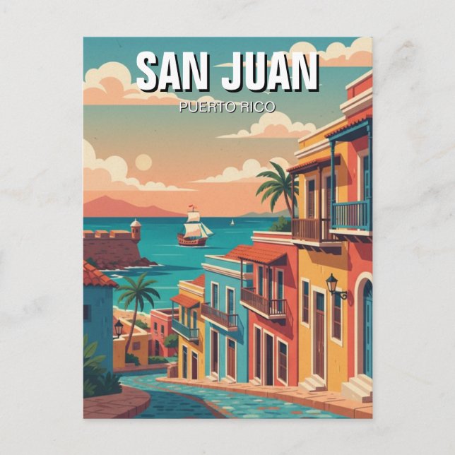 Carte Postale Vieux San Juan Porto Rico Travel (Devant)