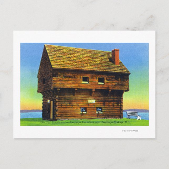 Carte Postale Vieux Saratoga Champ de bataille Blockhouse Extéri (Devant)