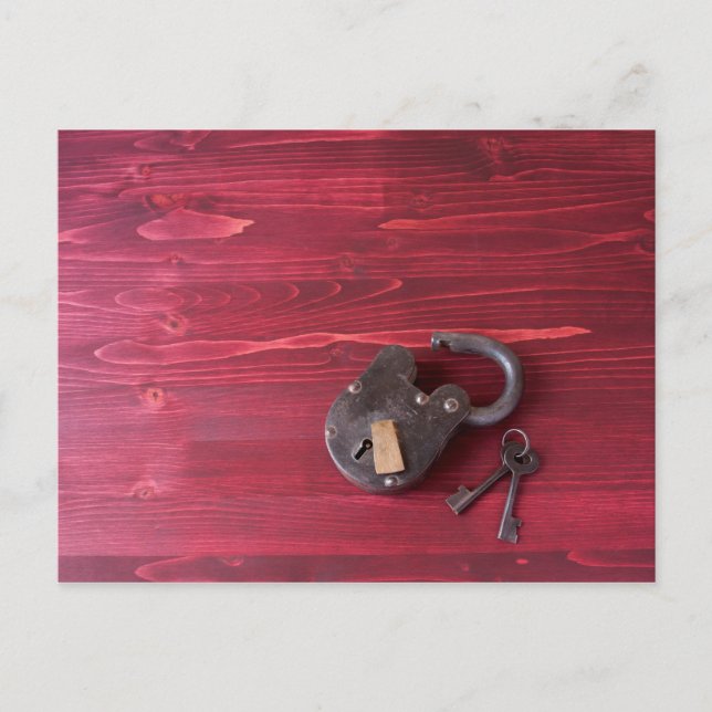 Carte Postale Vieux serrure et clés de mode (Devant)