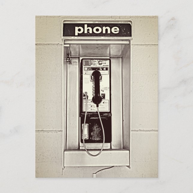 Carte Postale Vieux téléphone public (Devant)