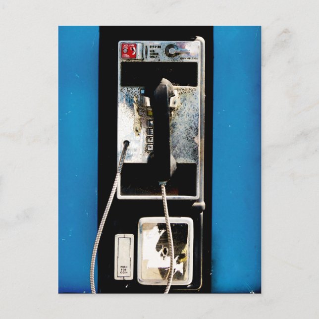 Carte Postale Vieux Téléphone Public (Devant)
