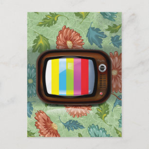 Carte Postale Vieux téléviseur CRT Vintage