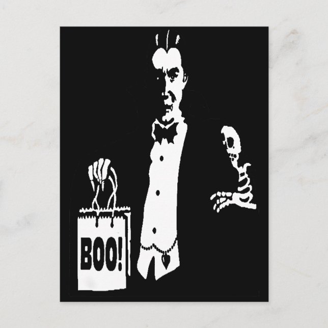 Carte Postale Vieux temps Vampire Trick-ou-Traiteur (Devant)
