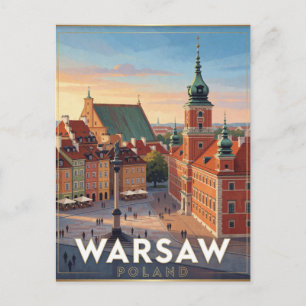 Carte Postale Vieux-Town de Varsovie Château Royal Pologne