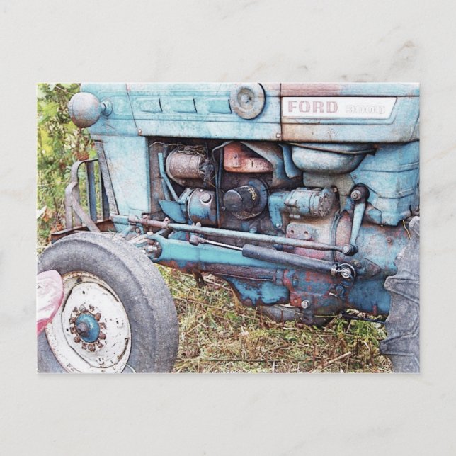 Carte Postale Vieux tracteur (Devant)