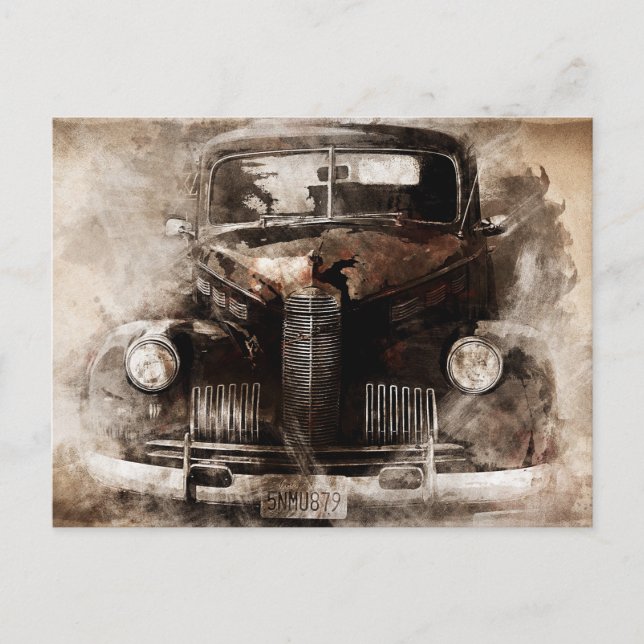 Carte Postale Vieux véhicule Vintage (Devant)