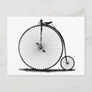 Carte Postale vieux vélo  19e siècle penny farthing l Vintage