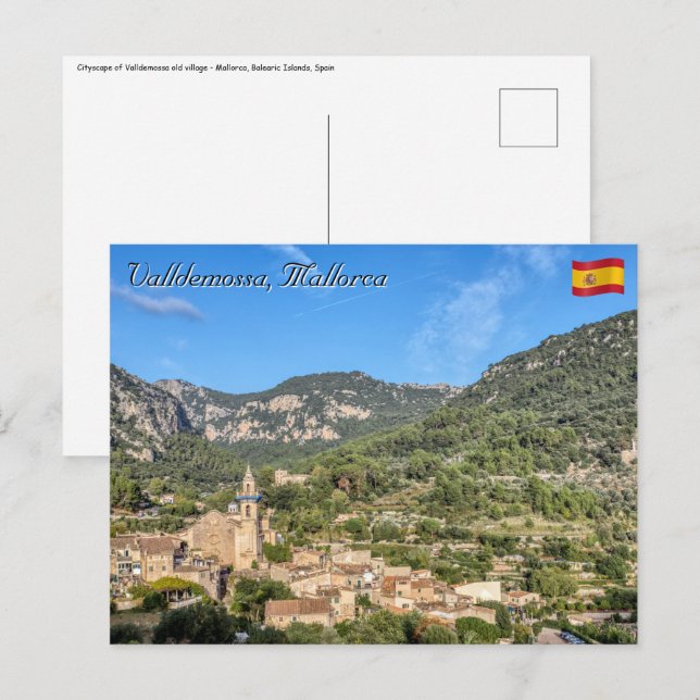 Carte Postale Vieux village de Valldemossa - Majorque, Espagne (Devant / Derrière)
