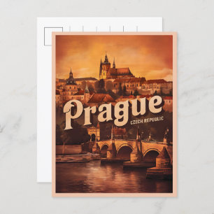 Carte Postale vieux vintage voyage prague czech cadeaux républiq