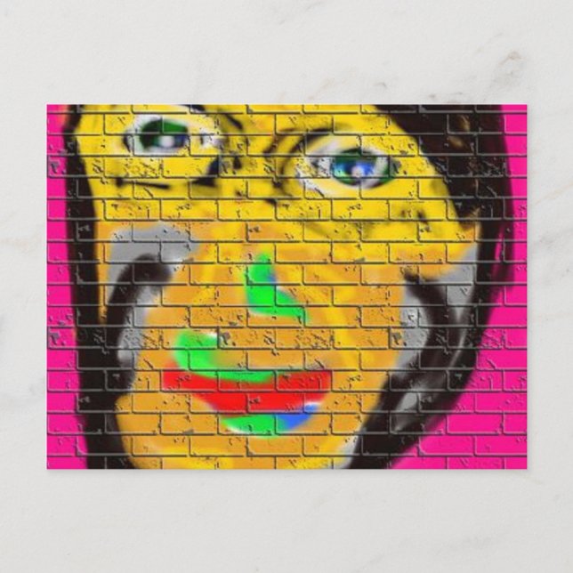 Carte Postale Vieux Visage Vélo Sage, Graffiti Art (Devant)