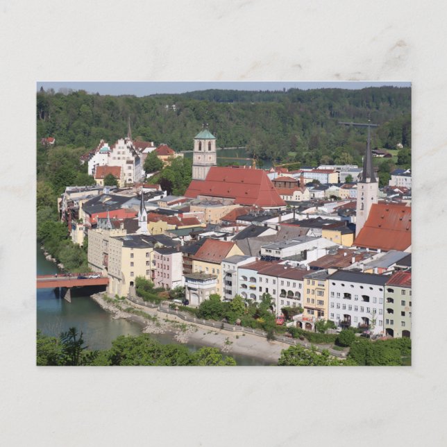 Carte Postale View d'Historic Wasserburg sur l'Inn (Devant)