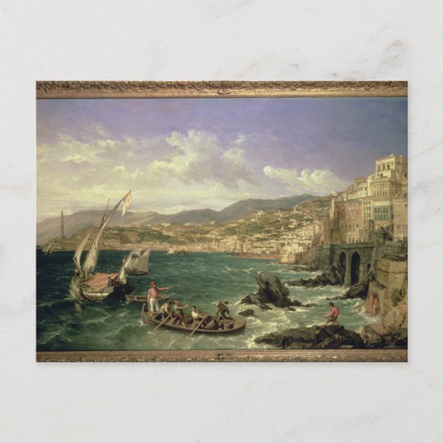 Carte Postale View of Genoa, 1854 (Devant)