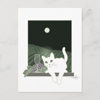 Carte Postale Vigne, Clair de Lune et Conversation Blanc