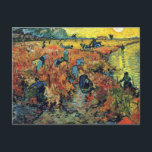 Carte Postale Vigne rouge à Arles de Vincent Van Gogh<br><div class="desc">La toile de 1888 réalisée à l'huile représente des ouvriers agricoles cueillant des raisins dans un vignoble local près de Montmajour en automne, avec des feuilles virant au rouge et au jaune et le soleil couchant se reflétant dans une rivière voisine. Le vignoble rouge à Arles est la seule œuvre...</div>