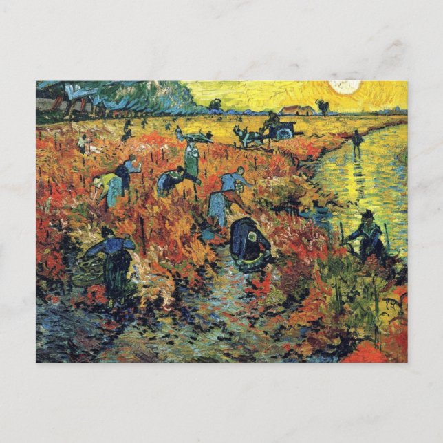 Carte Postale Vigne rouge à Arles de Vincent Van Gogh (Devant)