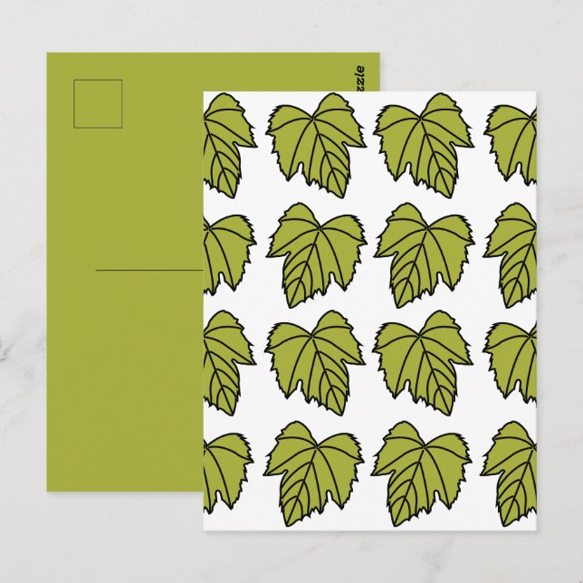 Carte Postale Vigne verte feuilles vignes (Devant / Derrière)