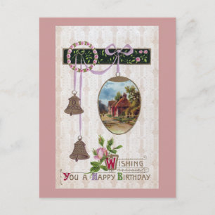 Carte Postale Vignette en Oeuf Anniversaire Vintage
