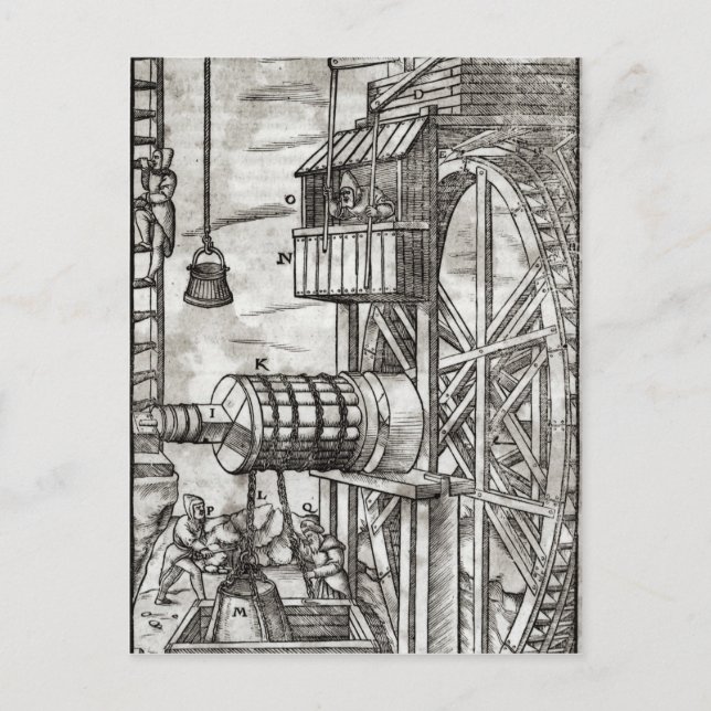 Carte Postale Vignette pour obtenir de l'eau d'une mine (Devant)