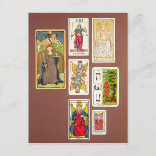 Carte Postale VIII Justice, seven tarot cards