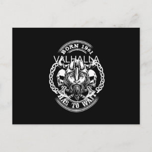 Carte Postale Viking Année de naissance 61 "Valhalla doit attend