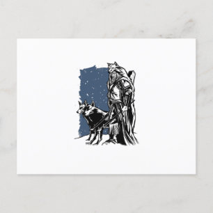 Carte Postale Viking et loups