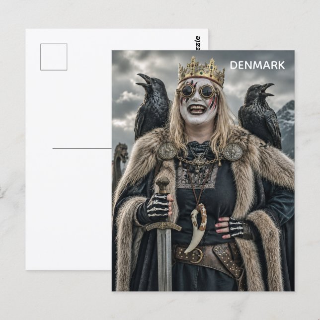Carte postale Viking Super Cool Danemark Femme ! (Devant / Derrière)