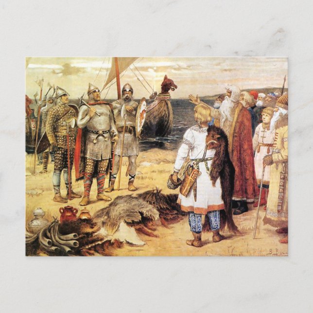 Carte Postale Vikings sur le rivage (Devant)