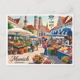 Carte Postale Viktualienmarkt Munich Allemagne