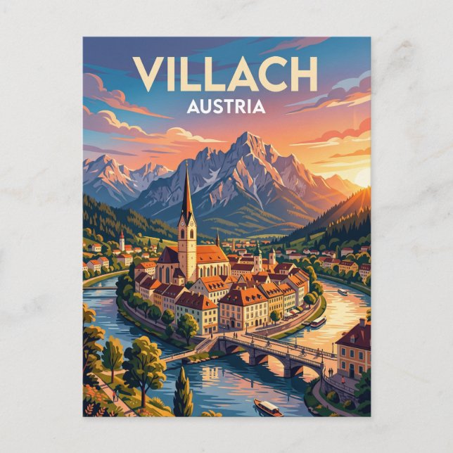 Carte Postale Villach Autriche (Devant)