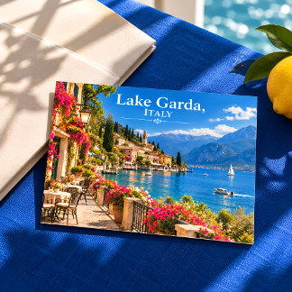 Carte Postale Village au bord du lac de Garde Italie Voyage