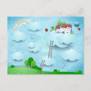 Carte Postale Village au-dessus des nuages