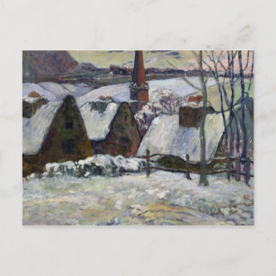 Carte Postale Village breton sous la neige, 1894