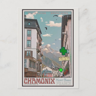 Carte Postale Village de Chamonix (blanc)