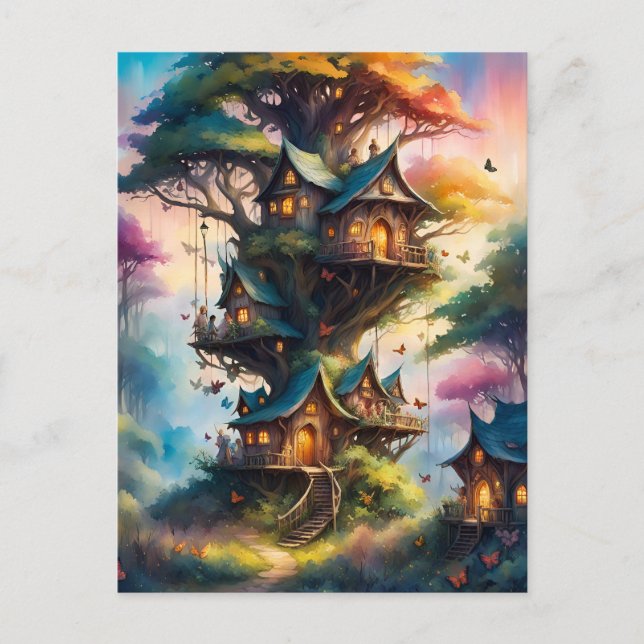 Carte Postale Village de fées coloré, Postcrossing (Devant)