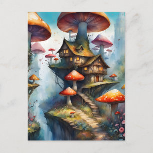 Carte Postale Village de fées coloré, Poste