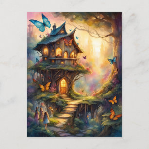 Carte Postale Village de fées coloré, Poste