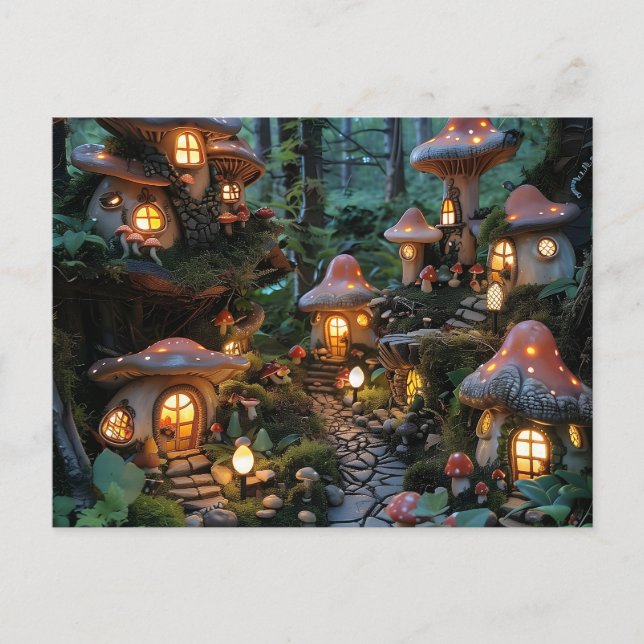 Carte Postale Village de Gnome à l'heure du soir (Devant)